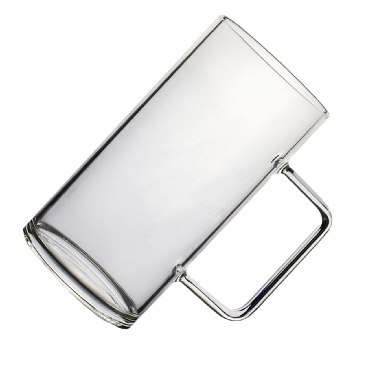 COLLBATH Glass with Handle Iced Tea Pitcher Coffee Drinks Office Drinkware Fruit Juice Beverages Clear Glasses Coffee Cups with Lids Juice Cup Mug Transparent High Borosilicate Glass