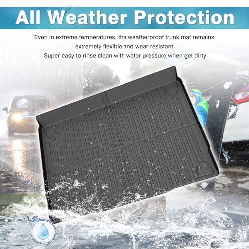 Image of Mixsuper Cargo Liner for Ford Bronco 2021-2026 4 Door, All Weather Trunk Mat Custom Fit TPE Rear Cargo Mat Non-Slip Waterproof Trunk Liner Black