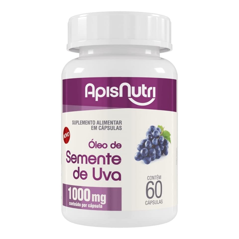 Óleo de Semente de Uva Apisnutri 1000mg 60 cápsulas