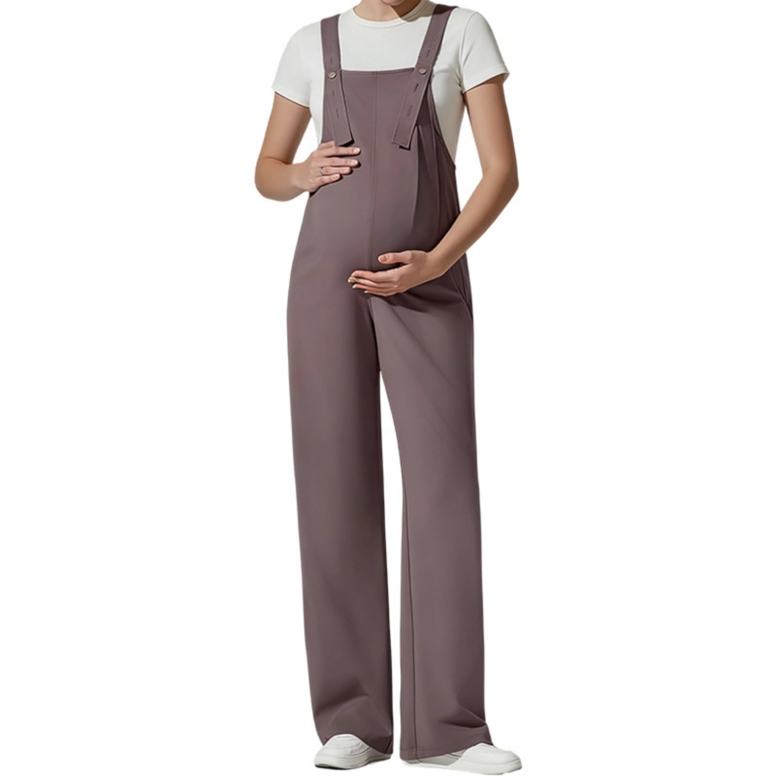 Salopette Premaman Donna Elegante Moda Tuta Premaman Donna Pantaloni Larghi Lunghi Comoda Classico Jumpsuit Playsuit Overall Gamba Larga Casual per maternità, Primavera Estate