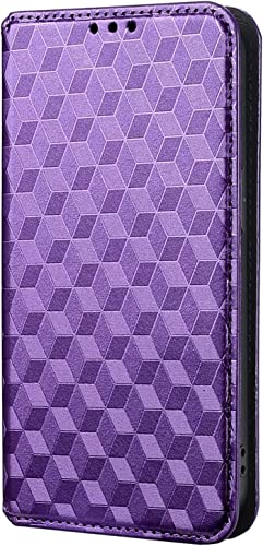 Étui en cuir iPhone 13 Pro Max violet au design clapet raffiné