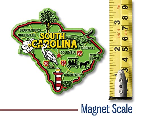 Imán decorativo estado South Carolina 3.6 x 3.3 pulg miniatura 2