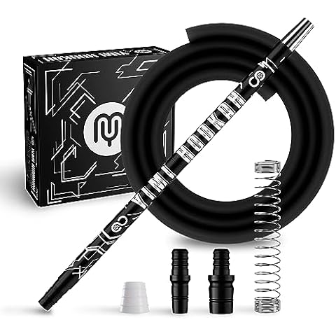 Yimi Hookah® Aluminum Hookah Hose Set | Silicone Hookah Hose | 14.4mm and 18.8mm Joint Hookah Hose Adapter| Hookah Hose Spring | Hookah Accessories Set Cover