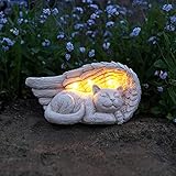 LEWIS&WAYNE Cat Pet Memorial Stones Gifts Ornament, Pet Loss Sympathy Remembrance Gifts with Solar...
