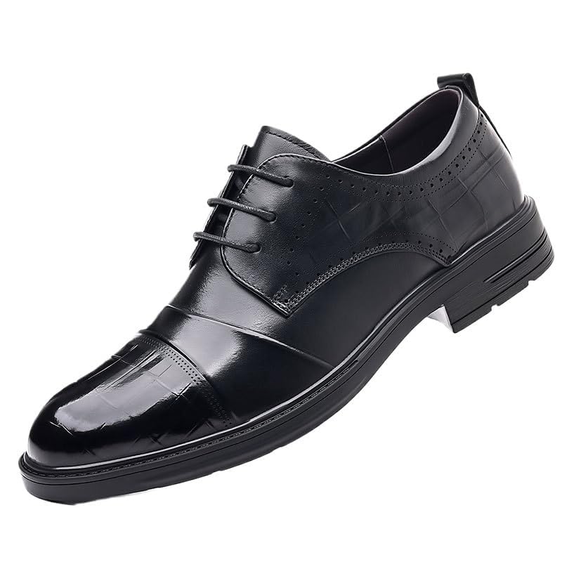 Men's Classic Leather Dress Shoes Walking Business Pointed Toe Summer Lace Up Oxford Office Wedding Shoes