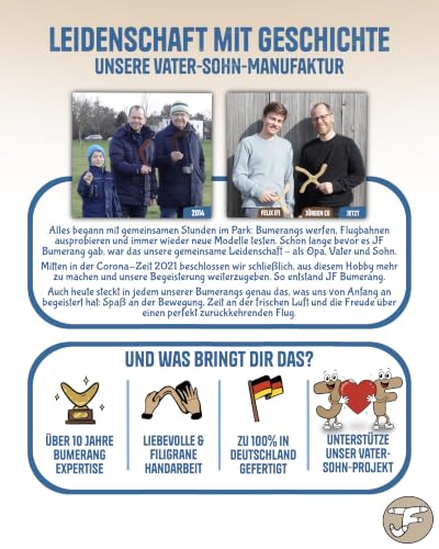 Bumerang New York | Handgefertigt in DE | Anfänger ab 10 (Rechtshänder)