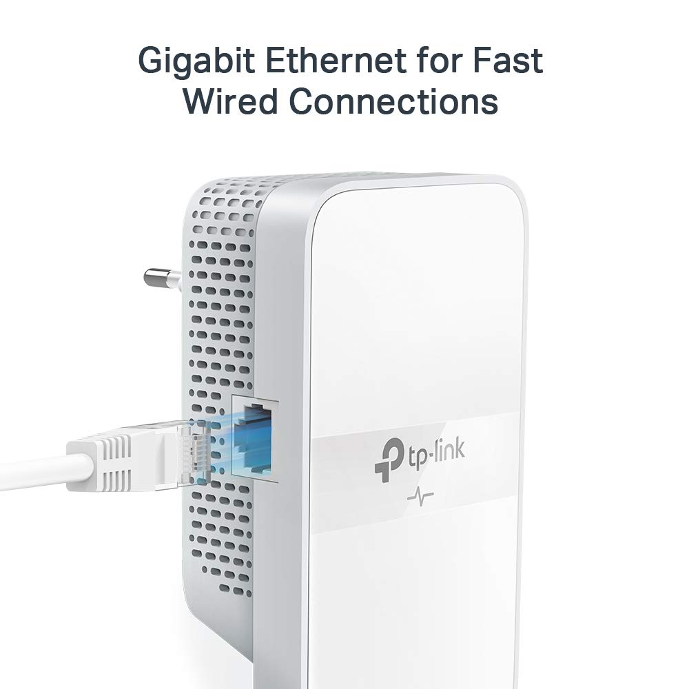 TP-Link CPL WiFi AC 1200 Mbps + CPL 1000 Mbps avec Port Ethernet Gigabit et Prise Intégrée, Boitier WiFi Kit de 2 - Solution idéale pour profiter du service Multi-TV à la maison TL-WPA7617(FR)
