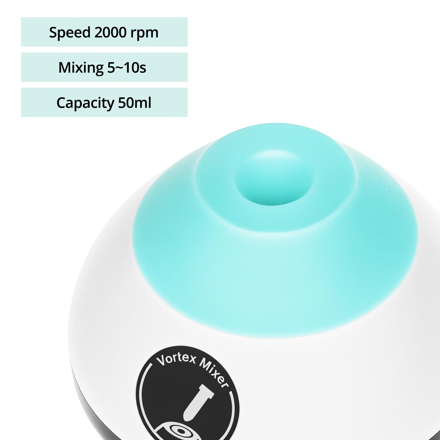 QWORK® Mini Mezclador Vortex 2000 rpm Función Táctil para Tubos Laboratorio, Pinturas Acrílicas y Esmalte de Uñas - Capacidad hasta 50ml