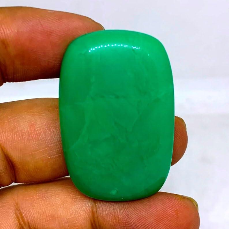 Cabochon chrysoprase naturelle rectangle 40x25mm idéal pour bague et pendentif