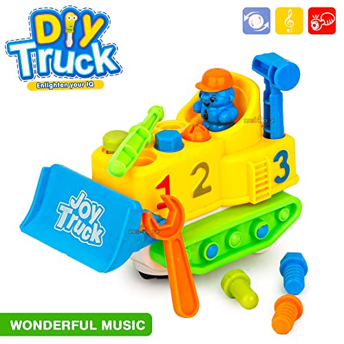 Image of Zest 4 Toyz DIY Bump and Go Bulldozer Truck with Music for Kids