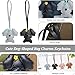 Dog-Shaped Bag Charms Keychains - Set of 2, PU Leather, Cartoon Poodle Designs, Stylish Women's Accessories (Brown&Pink)