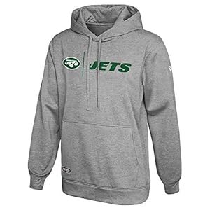 New Era NFL Men’s Cool Grey Gametime Pullover Performance Hoodie, Pro Football Sweatshirt, New York Jets, Medium