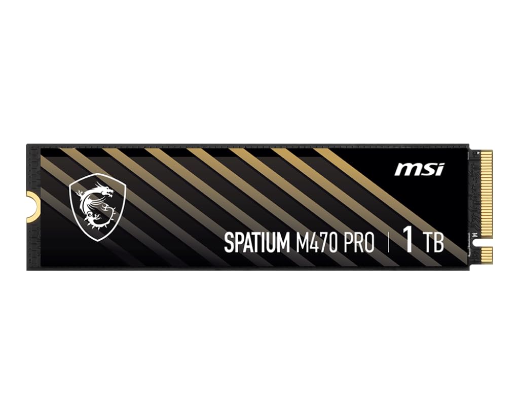 MSI SPATIUM M470 PRO PCIe 4.0 NVMe M.2 1TB SSD, 1TB Internal Solid