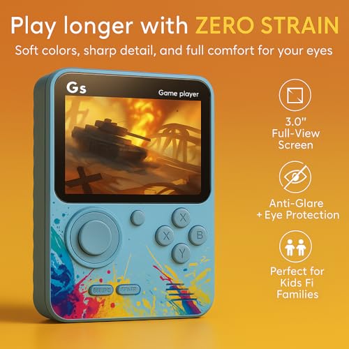 Maizic Smarthome G5 Blue 500 in 1 Retro Game Box Only for 1 Player, 3 Inch Display, Handheld Classical Game PAD Can Play On TV, 500 Games Like Contra, Tank, Bomber Man Gifts for Kids 2 51JUbA4BMCL
