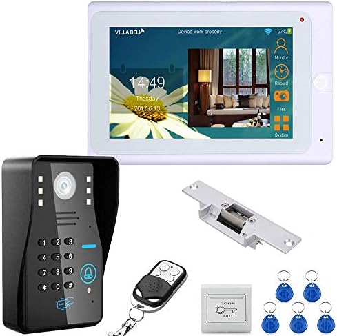 MOUNTAINONE 7" TFT Wired/Wireless Wifi RFID Password Video Door Phone Doorbell Intercom System with Electric Strike Lock+ IR-CUT HD1000TVL Camera