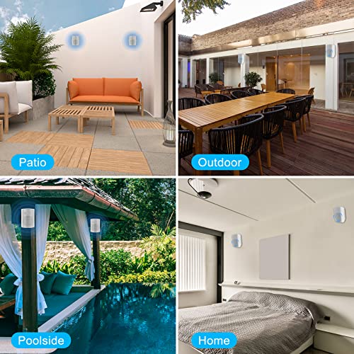 Image of Herdio 6.5 Inches Outdoor Bluetooth Speakers Waterproof with Powerful Bass,Wall Mount Speakers Wired Weather Resistant for Patio Home Deck Porch Backyard 400 Watts(White)