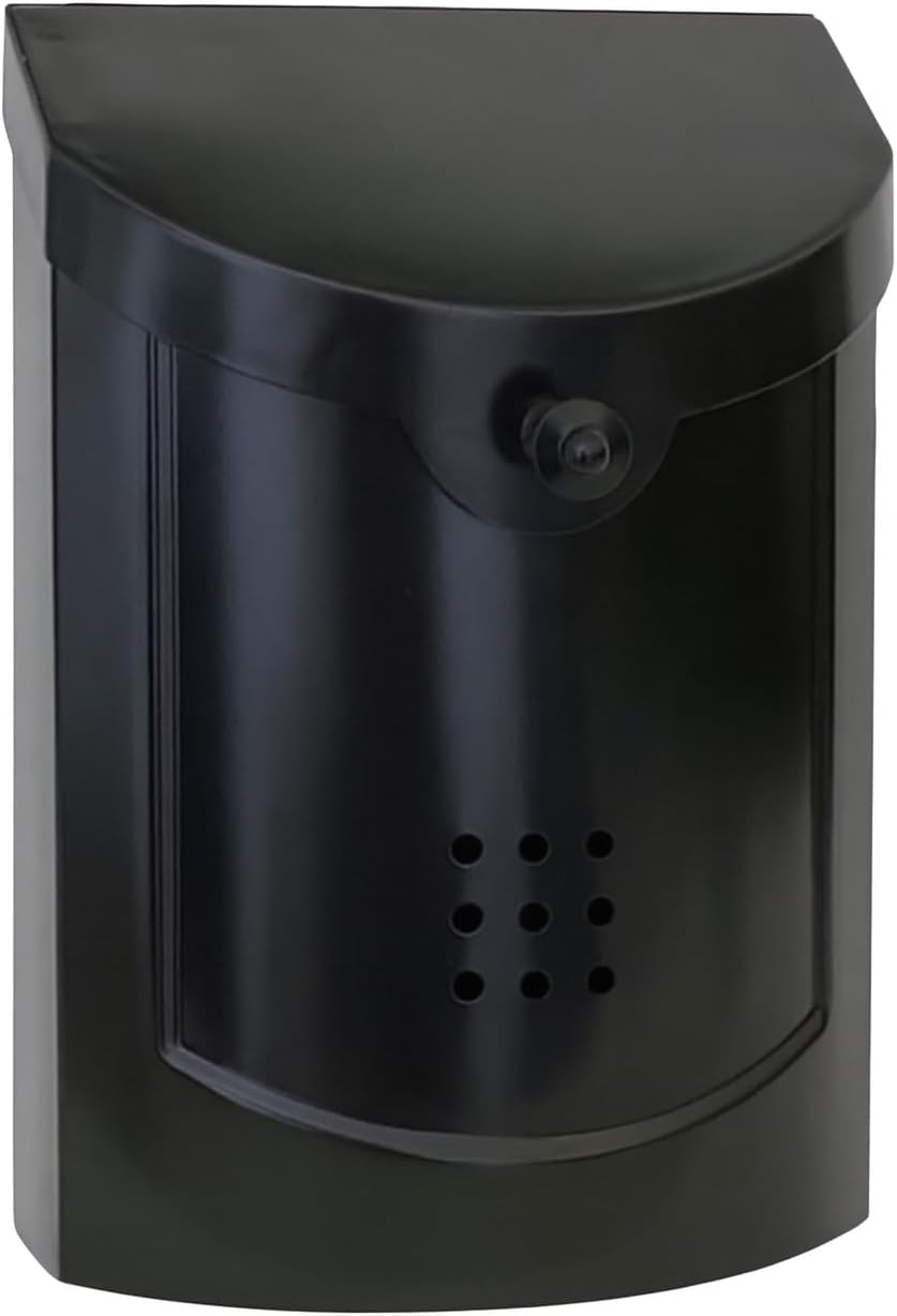 Ecco E5 Wall Mounted Mailbox, Black, Small