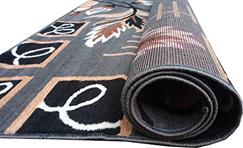 Image of Home Decore Acrylic Carpet for Your Living Room & Drawing Room Aywhere in Your Home (150x210 Black Colour)- 5x7 Feet