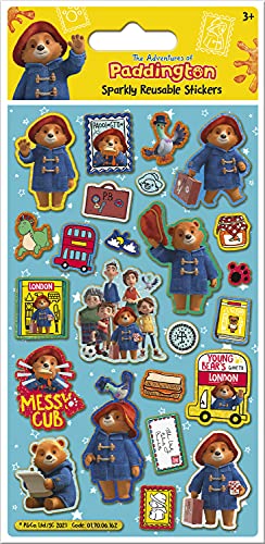 Paper Projects Autocollants scintillants The Adventures of Paddington | Produit sous licence officielle | Réutilisable sur des surfaces non poreuses, bleu, 19,5 cm x 9,5 cm Cover