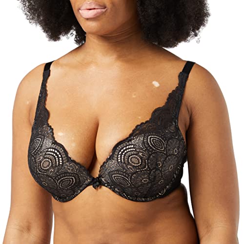 Wonderbra Sujetador de Escote triángulo para Mujer, Color Negro, 38D