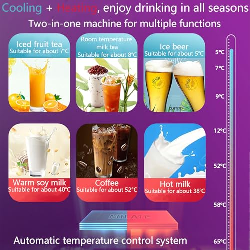 Dispensador de bebidas comercial de acero inoxidable, función de refrigeración y calefacción 2 en 1, ideal para uso en casa, restaurante, bar, fiesta