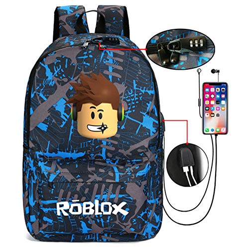 YUK Thunder Mochila USB antirrobo para mujer, mochila de lona para estudiantes, para niños y niñas, 4