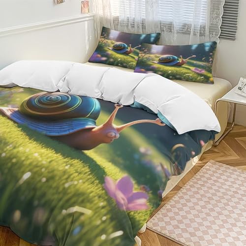 Parure de lit escargot en microfibre coton, l'excellence du confort double