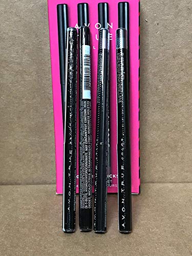 Avon True Color Glimmersticks Eye Liner Set 4 Pcs. Blackest Black, Starry Night Blue, Smoky Diamond, and Sugar Plum
