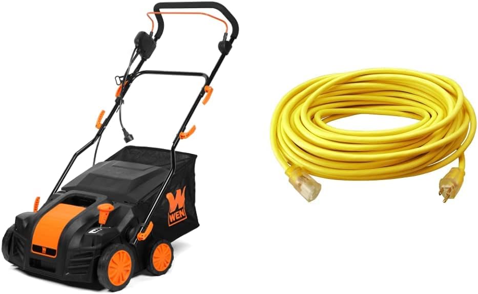 WEN DT1516 16Inch 15Amp 2in1 Electric Dethatcher and