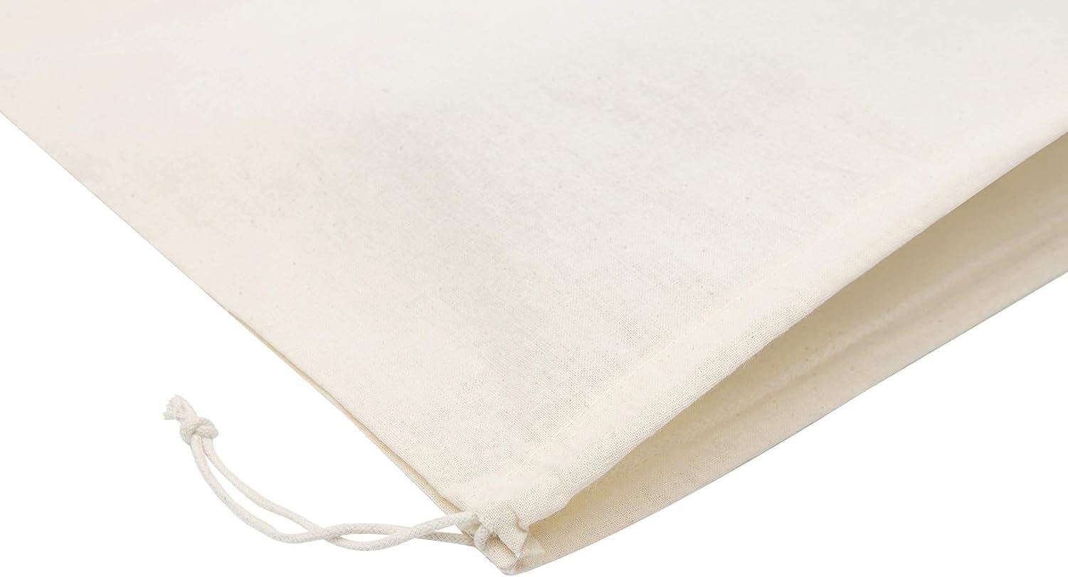 Woreczki bawełniane ze sznurkiem, 100% bawełna, pakiet 6 sztuk, woreczki na prezenty, do spiżarni i kuchni, naturalny beż, 15 x 20 cm, podwójny sznurek, Naturalny beżowy, 14x17 Cal