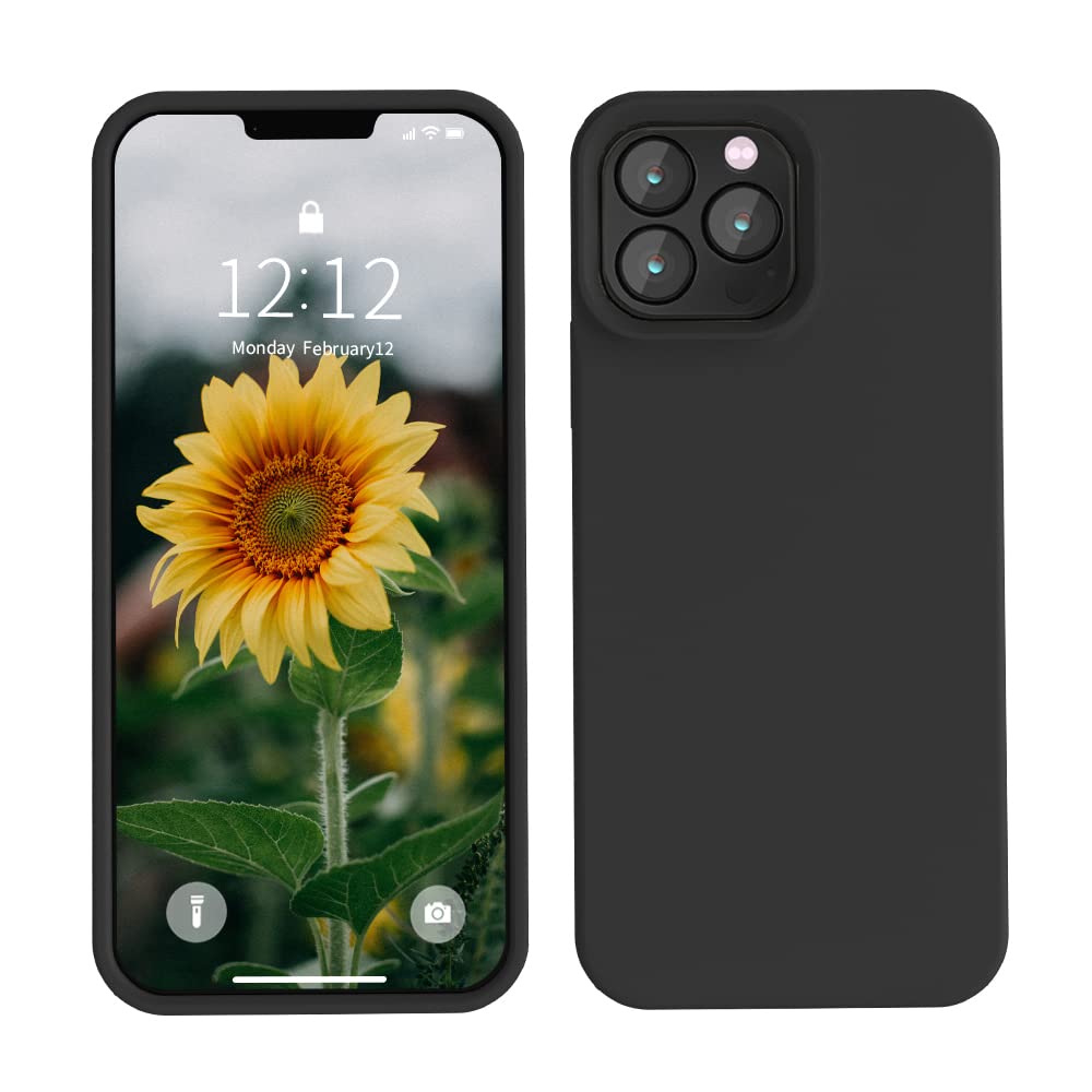 SOH Designed for iPhone 13 Pro Max Case, Premium Silicone Shockproof Phone Case Compatible with iPhone 13 Pro Max(6.7inch) (Black)