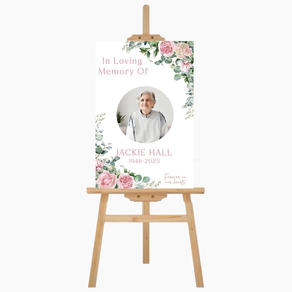 Personalised Funeral Memorial Board – Printed on Rigid Foam Board – In Loving Memory/Celebration of Life – UK Made Fd57