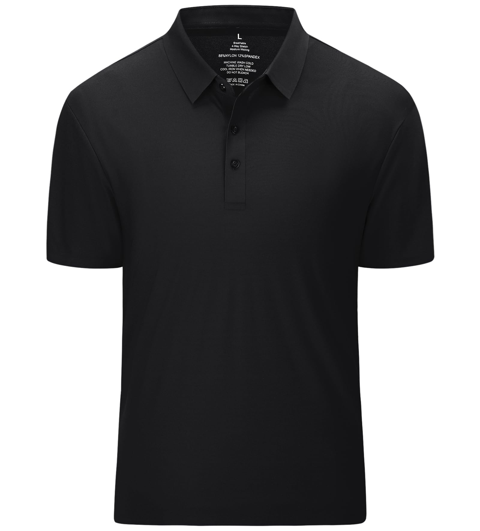 Polo sin costuras para hombre, ajuste delgado, cuello de manga corta, agradable al tacto, secado rápido para trabajo casual