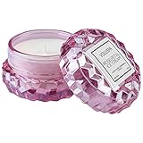 Voluspa Rose Petal Ice Cream Macaron Textured Glass Candle, 1.8 Ounces