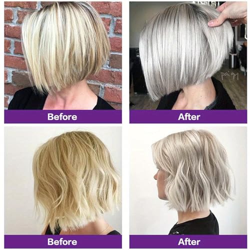Purple Shampoo 275ml No Yellow Shampoo Blonde Enhancer Silver Brightening Anti-Yellow Shampoo for Healthy and Vital Blonde Hair Purple Shampoo For Grey, White or Light Blonde Hair - Image 4