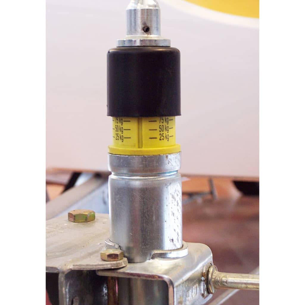 ProPlus Stützrad Ø 48 mm – Für Anhänger – Stützlastanzeige integriert, Rad 220 x 65 mm – Silber | Verzinkter Stahl mit integrierter Stützlastwaage bis 125 kg. Ideal zum Rangieren von Wohnwagen und Bootsanhängern.