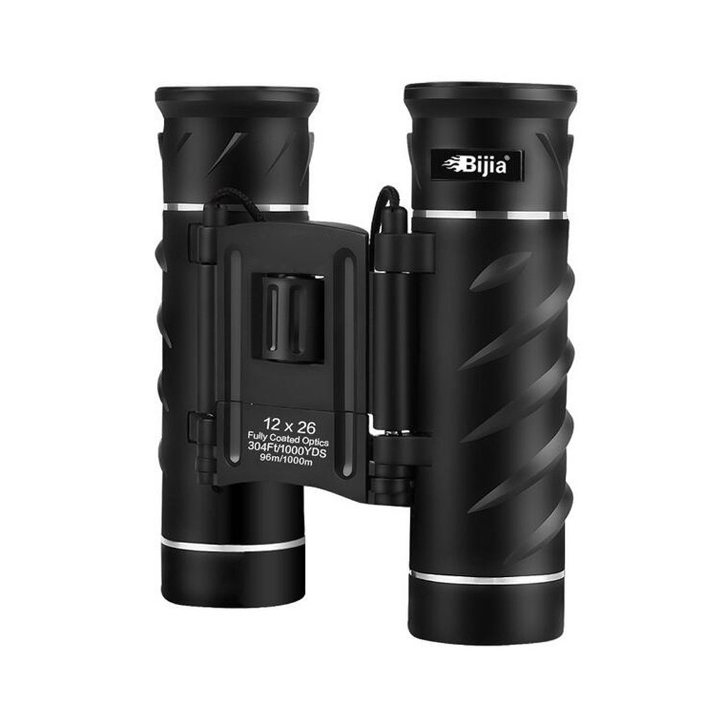12 x 26 Compact Binoculars Folding Telescope with Clean Cloth and Carry Case for Bird Watching, Traveling, Outdoors, SightSeeing, Climbing