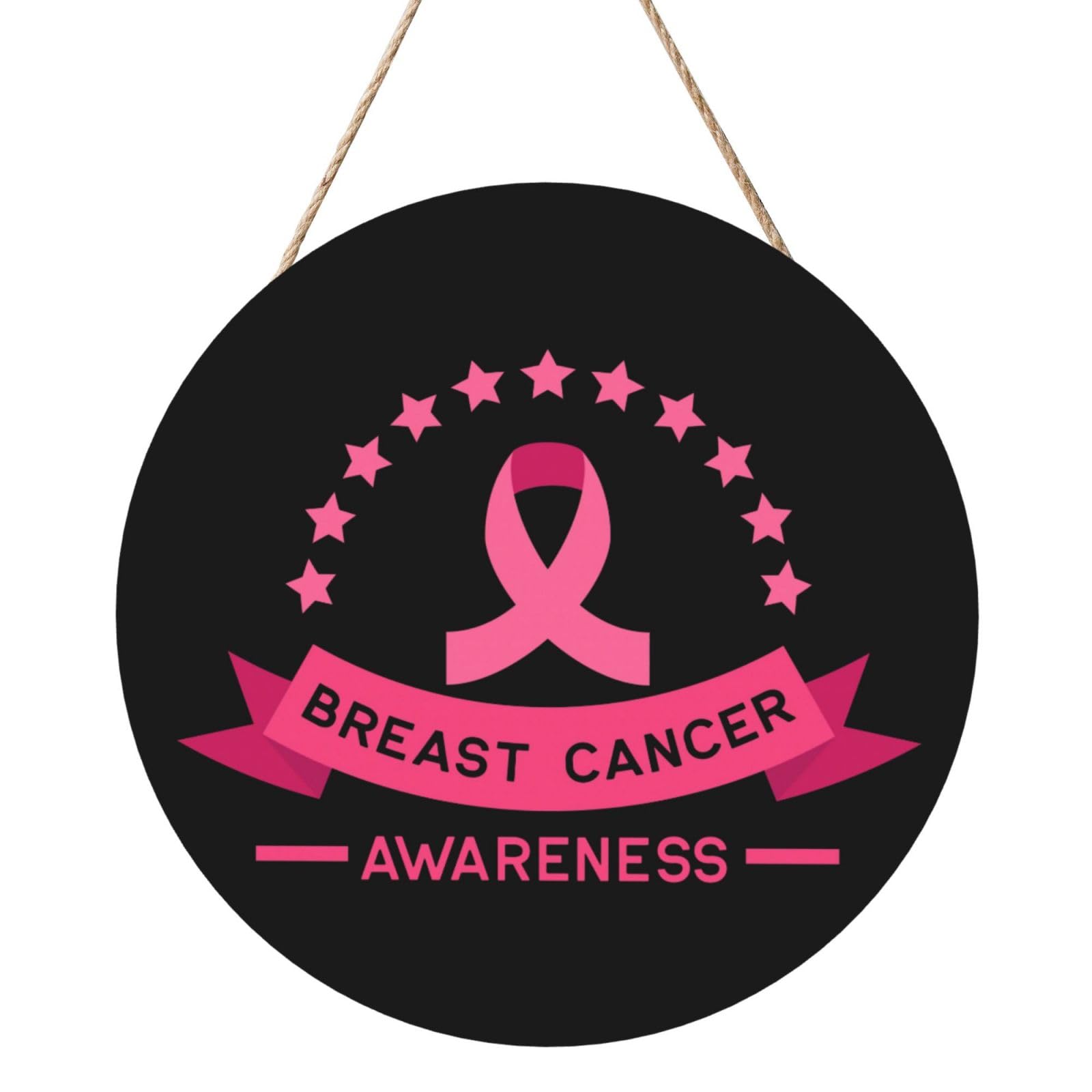 Breast Cancer Awareness Door Signs Plaques Wood Welcome Sign For Front Door Wall Hanging For Home Farmhouse Office Classroom Party Decoration