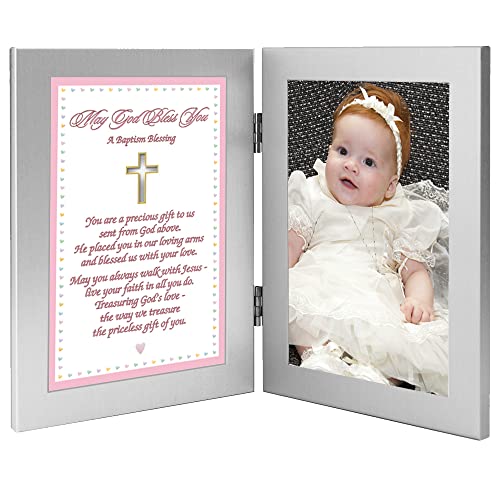 Poetry Gifts Baptism Keepsake For Baby Girl, Blessing Card In Frame, Add 4X6 Inch Photo #TOP2