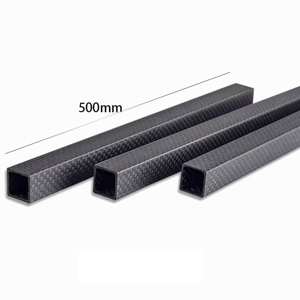 AYTOSH Karbonfaser-Vierkantrohr – 3K-Carbon, 500 Mm, Glänzend & Stabil