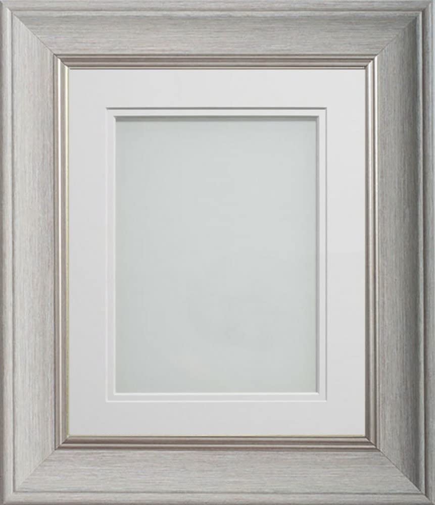 Frame Company Drummond Pale Grey Photo Frame, Double White Mount, 7x5 for 6x4 inch, fitted with perspex