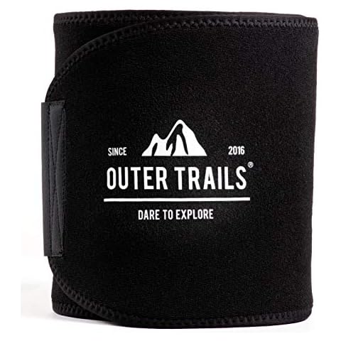 Outer Trails Waist Trimmer Abdominal Belly Band Trainer and Stomach Fat Burning Sweat Wrap Black Cover