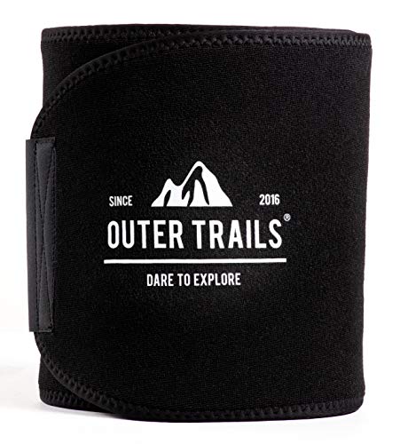 Outer Trails Waist Trimmer Abdominal Belly Band Trainer and Stomach Fat Burning Sweat Wrap Black