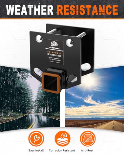 Image of METOWARE RV Bumper Hitch Receiver Fits 4 inch Square Bumper, 3500 LBS Capacity