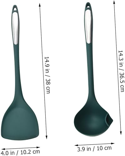 Miniatura 2 de Espátula y cuchara de silicona resistente al calor, utensilios de cocina antiadherentes con asas antiquemaduras y herramientas multiusos para colgar