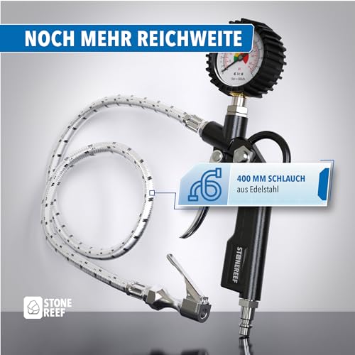 Reifenfüller mit Manometer Druckluftpistole für Kompressor – Ansicht 5