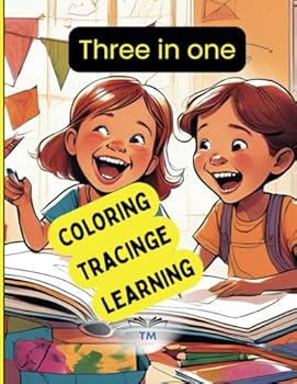 Paperback Three in one coloring tracinge learninge,Animals Coloring and Tracing,First Learning,Workbook: Preschool Book