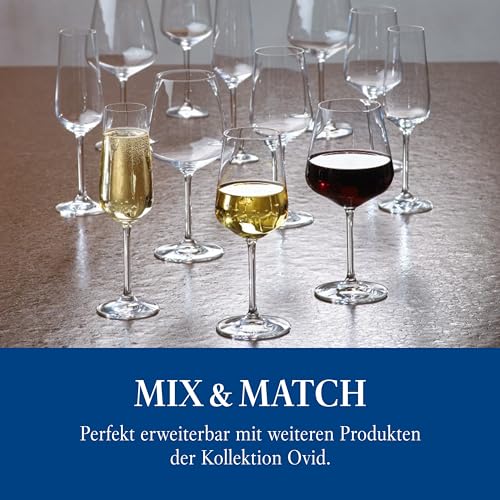 Image of Villeroy & Boch Ovid Collection Red Wine Glass, 4-piece Set, Crystal Glass, 20 oz Capacity