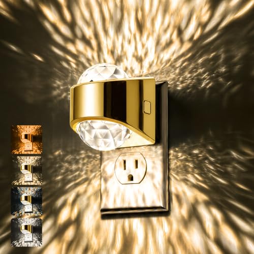 Image of Briignite Night Light Plug into Wall, Color Changing Night Light for Kids, 3CCT Diamond Design with Star Projector, Dusk to Dawn Sensor for Nursery Bathroom Bedroom Gaming Room Decor Gift