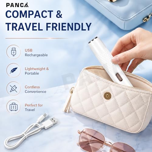 Image of PANCA Rechargeable 3-in-1 Women Trimmer | Multipurpose Facial Hair Remover for Face, Eyebrows, Upper Lip, Underarms & Bikini | Painless Electric Hair Removal Machine | USB Rechargeable | White